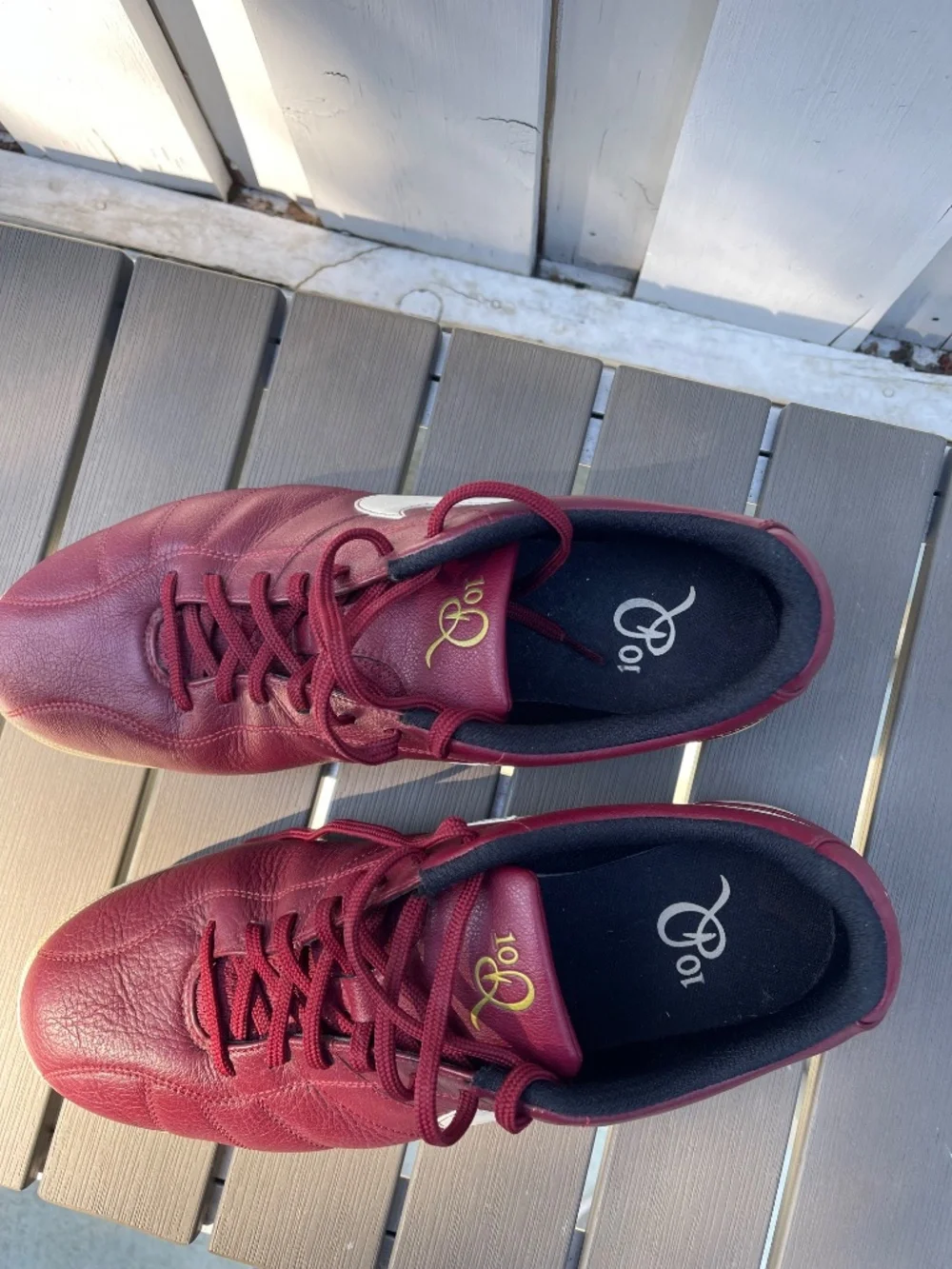 Rare Vintage 2007 Nike Air Ronaldinho Rival R10 Leather Sneakers Burgundy Size-L